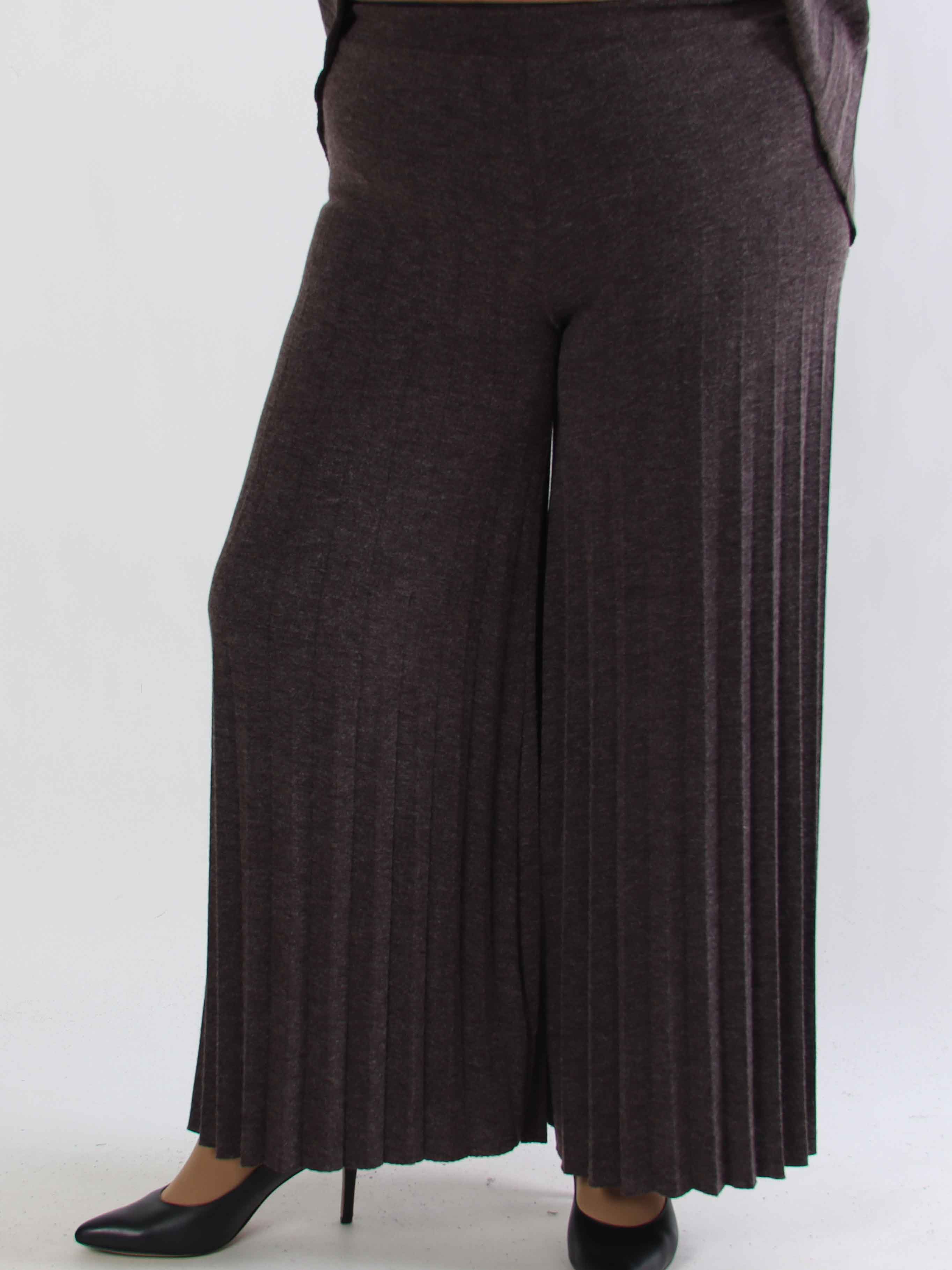 Anita Pants - Bløde og elegante plisserede plus size strikbukser